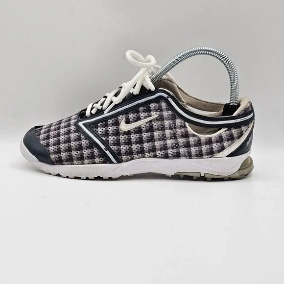 Nike Zoom Air Shoes Womens Size 9 Gray Plaid Mesh Athletic Running Power Channel - Picture 1 of 12